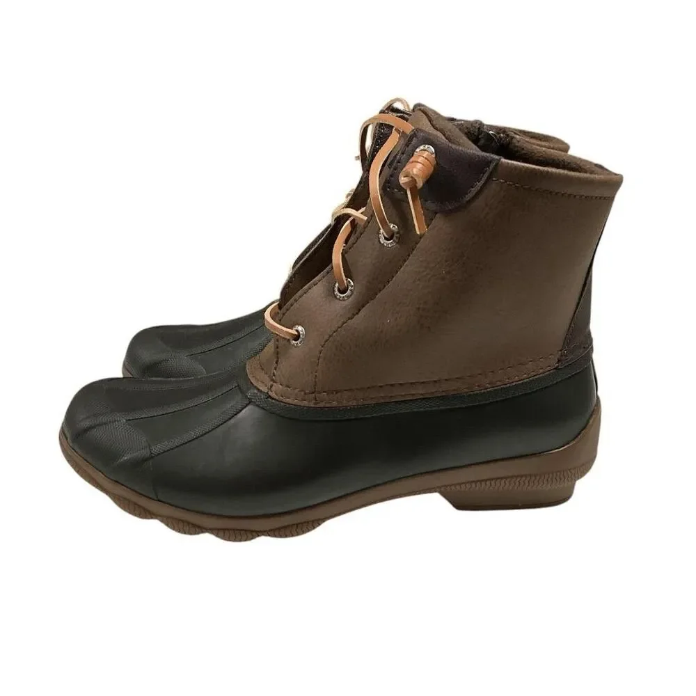 Sperry Syren Gulf Duck Boots Women 8 Brown Snow Rain Waterproof Vegan Shoe NEW
